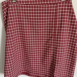 Hollister Burgundy and White Checkered A-Line Skirt